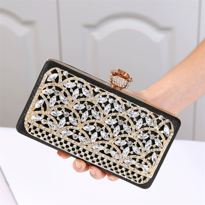 Luxury Bags Dubai - Luxuriöse Diamant-Metallrahmen-Abendtasche für Damen im Dubai-Stil,