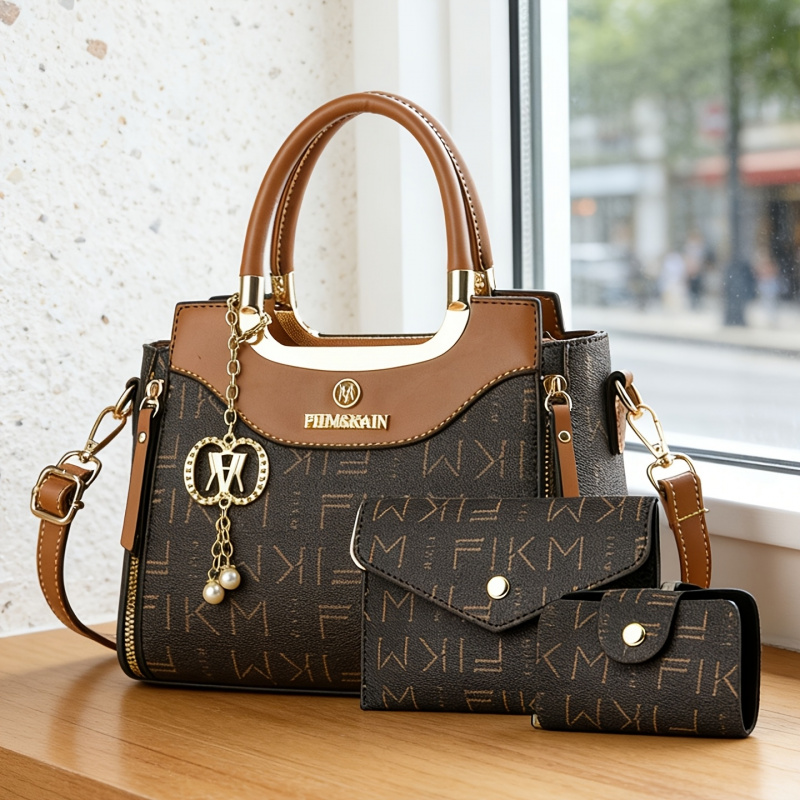 Luxurious Bag - 3-teiliges Set luxuriöser, hochwertiger bedruckter Taschen,