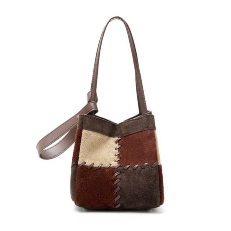 Luxury Bags Everyday - Vintage Everyday Mini Colorblock Nubuk-Bucket-Bag für