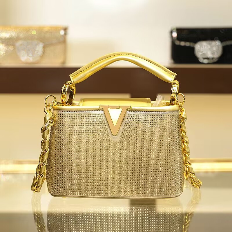 Luxury Bags Lv - 2025, luxuriöse Diamanten, große Kapazität, Damenhandtasche,
