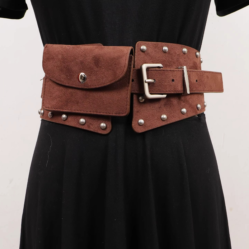 Belt Bag Leather Wide - Mode-Stil Wildleder Pu-Leder Taille Taschen für