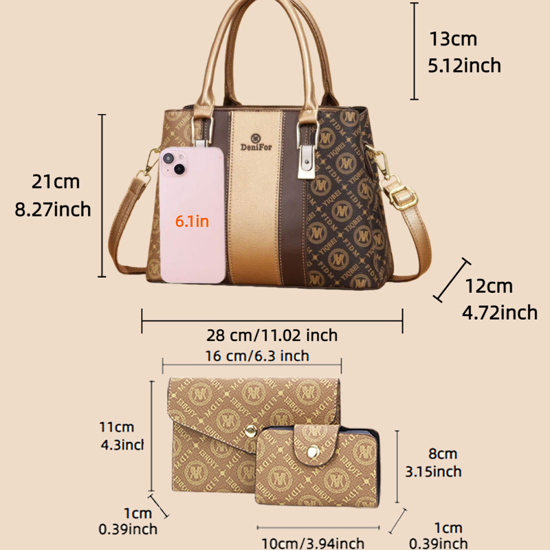3-teiliges Set Damenhandtasche – Luxurious Bag Bewertung und Preis